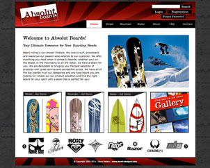Absolut Boards Website Home Page Image